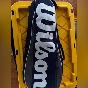 Wilson Tennis Racket Bag Black Gray Sports Gear Bag Holds 2–3 Rackets